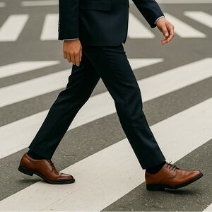 Perry Ellis Men’s Brown Leather Oxford Dress Shoes Size 8 NWT